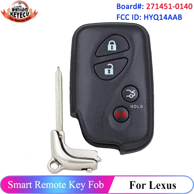 KEYECU 4 Buttons HYQ14AAB 271451-0140 For Lexus IS250 IS350 ES350 GS430 2006 2007 2008 2009 2010 Smart Remote 314.3MHz Key