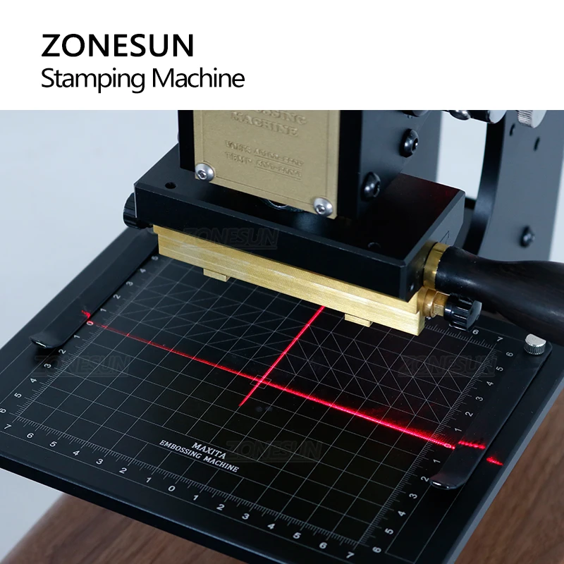 ZONESUN Press Trainer Hot Foil Stamping Machine for Leather Wood Paper Branding Custom Logo Leather Marking Embossing Tools