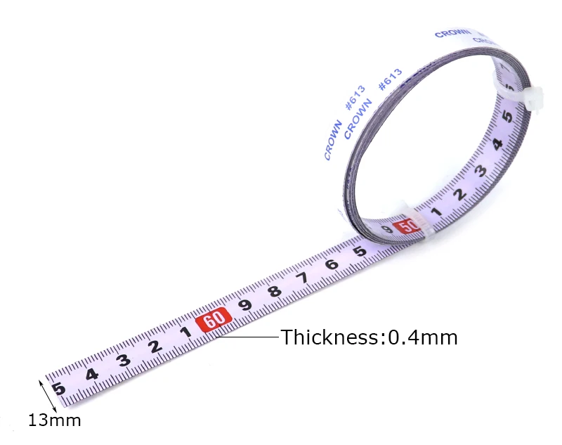 Selbstklebendes Maßband, Stahlband, Lineal, metrische Skala, 1–5 m Länge, für T-Track-Router, Tischkreissäge, Haushaltsmesswerkzeuge – Detail 3