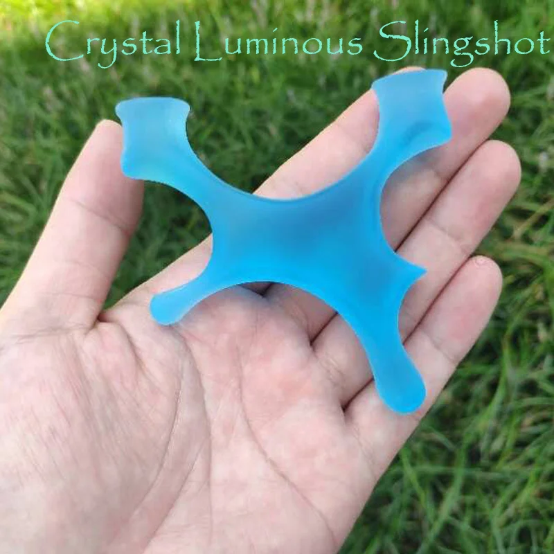 New Epoxy Resin Crystal Crooked Sub Pocket Slingshot Flat Skin Outdoor Glow-in-the-Dark Shaped  Archery Bow Compound Bow