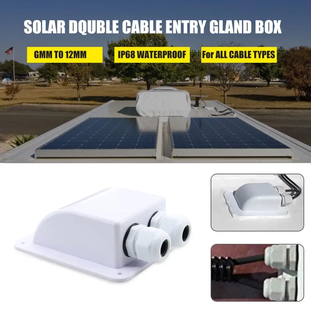 NEW Roof Wire Entry Gland Box Solar Panel Cable Motorhome Caravan Boat Junction Box