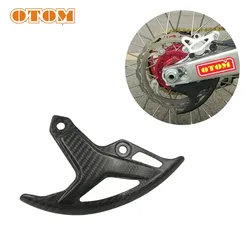 OTOM Motorcycle Rear Disk Guard Carbon Fiber Brake Protection Cover For HONDA CR125 CR250 CRF250R CRF250X CRF450R CRF450X Part