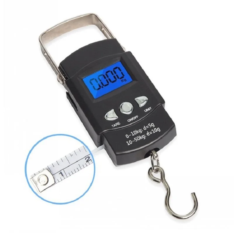 Portable Mini with Tape Measure Battery Electronic Balancer for Fishing Scales Maximum Weighing 50KG Catch Fish Accessory Tools