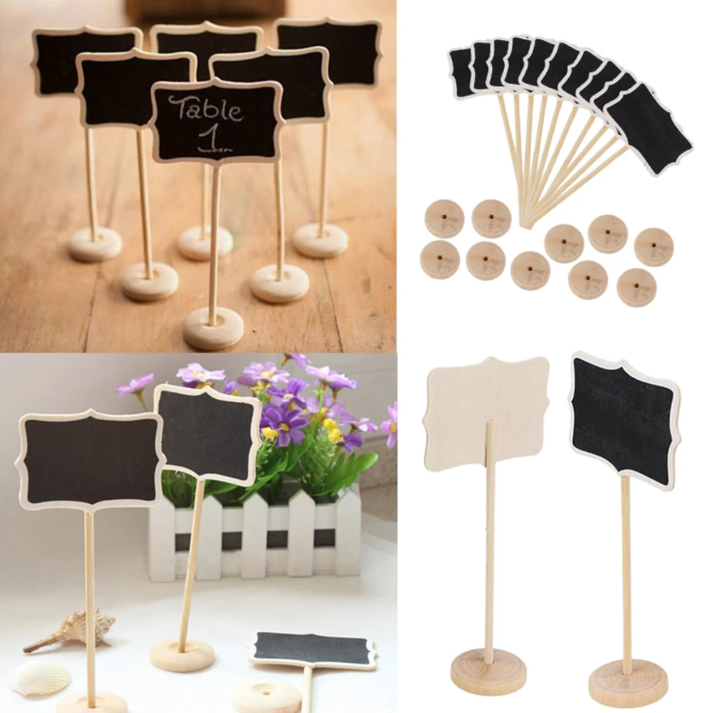 1/10pc Mini Blackboard Chalkboard Rectangle With Angle Wedding Table Number Sign