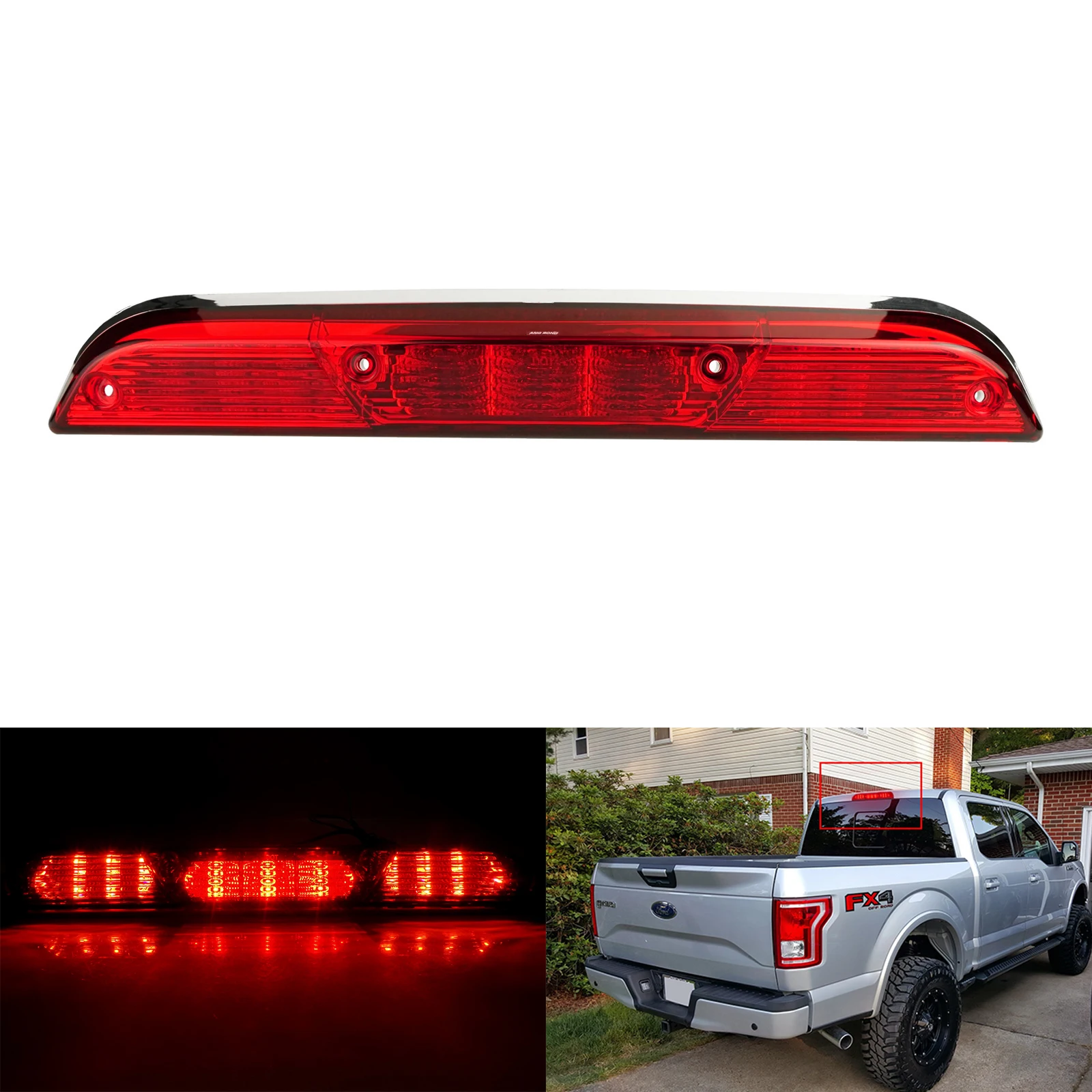 

For 15+ Ford F150 F250 F350 Ranger LED 3RD Brake Light High Mount Cargo Lamp Red