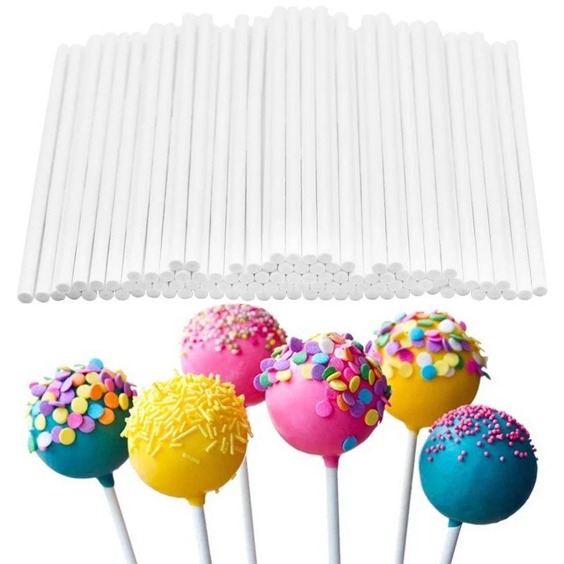 

100Pcs Lollipop Sticks Chocolate Sugar Candy Mold Pops Non-Toxic Food Grade Plastic Sucker Tubes DIY Cake Bakeware Kitchen Tool