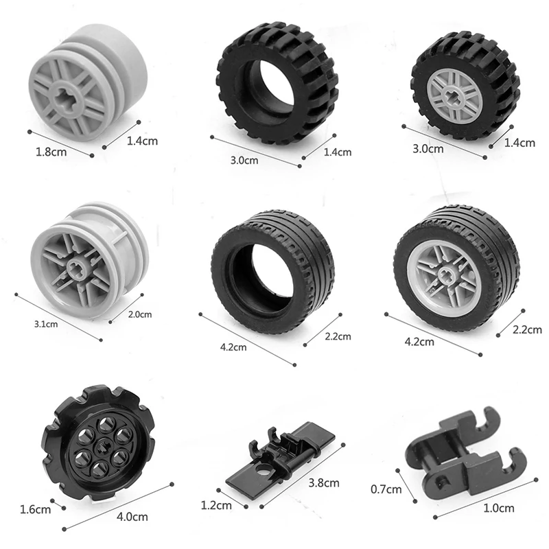 Building Blocks Technicalalal DIY al Parts Moc Tire Tread Universal Wheel Round Caterpillar Compatible Assembles Particles