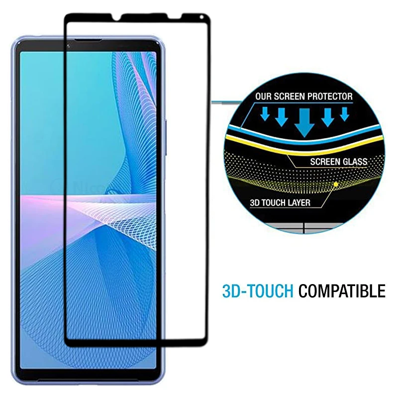 Full Cover Tempered Glass For Sony Xperia 10 III SO-52B, SOG04 Screen Protector Protective Film For Sony Xperia 10 III