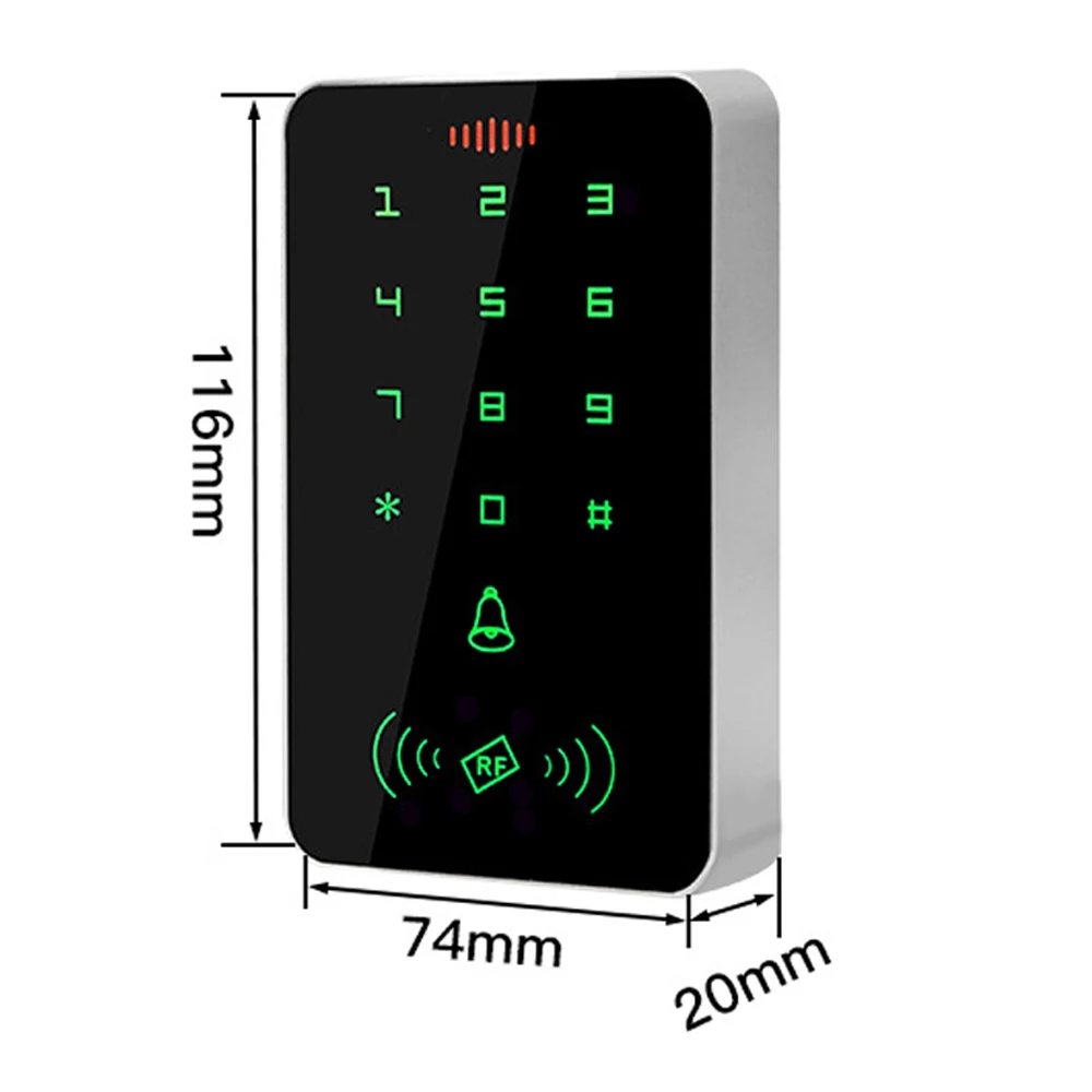 13.56Mhz RFID Backlight Wiegand Input Touch Screen Proximity Card Keypad Access Control EM MF Card Reader Door Gate Lock Opener