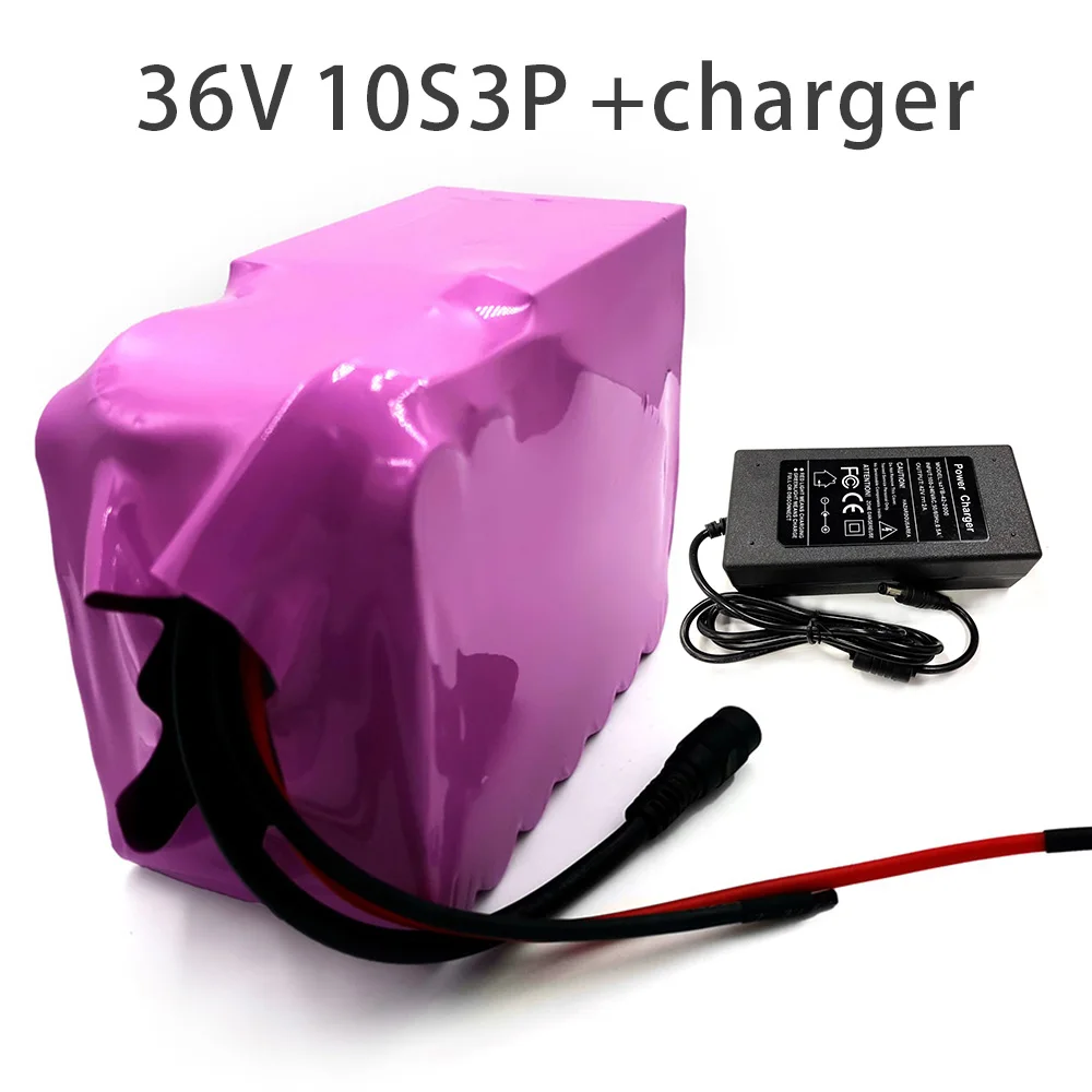 With charger 10.5Ah 10S3P 36V battery e-bike ebike electric bicycle Li-ion customizable 120x105x70mm