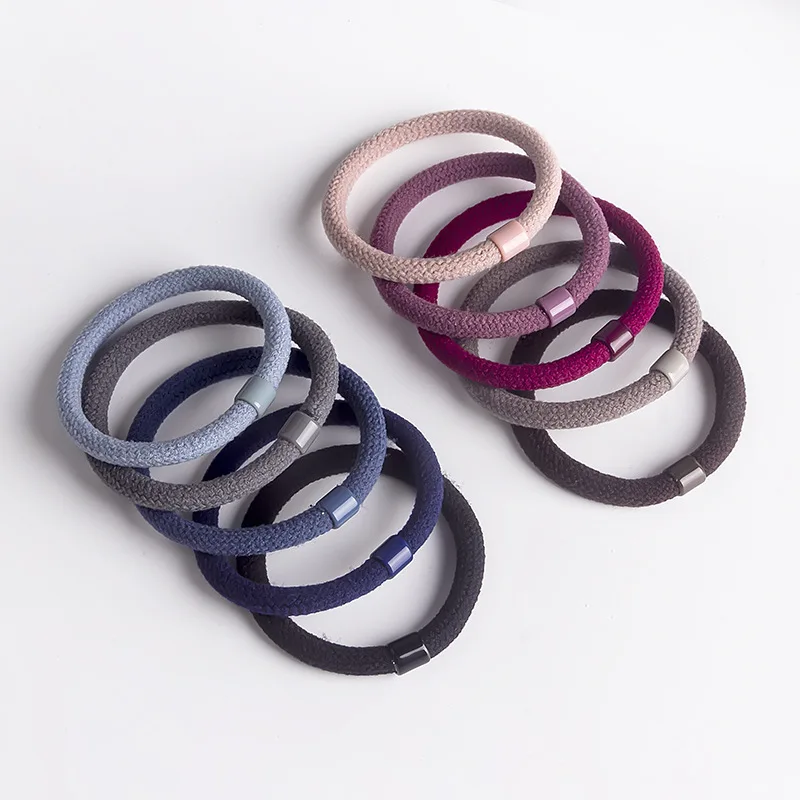 10PCS Basic Colorful Elastic Hair Bands 5CM Nylon Rubber Bands Women Ponytail Holder Hair Ties Scrunchies Hair Accessories Set