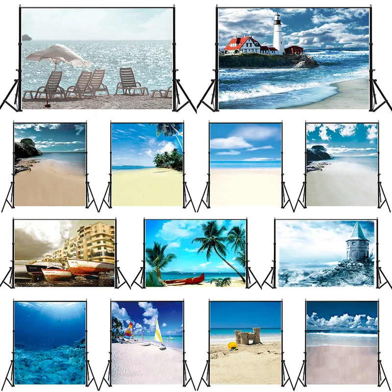 Minimoto Large Photo Studio Backdrops 150X225cm Non-Smell Canvas Beach Theme Photography Background for Camera Photo Supplies