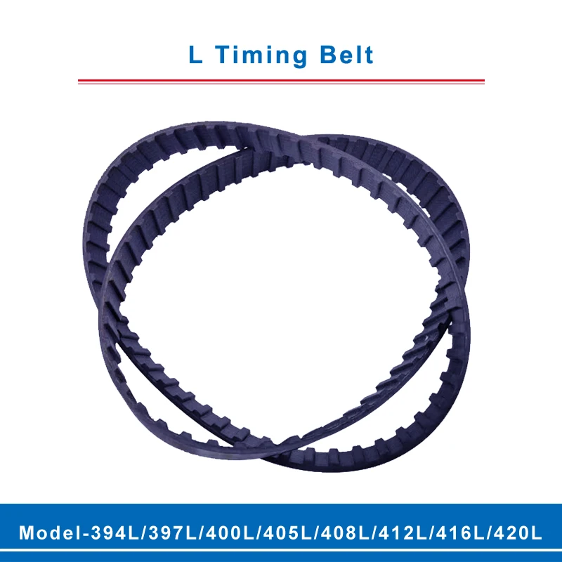 

L timing belt trapezoid teeth model-394L/397L/400L/405L/408L/412L/416L/420L transmission belt width 20/25mm for L timing pulley