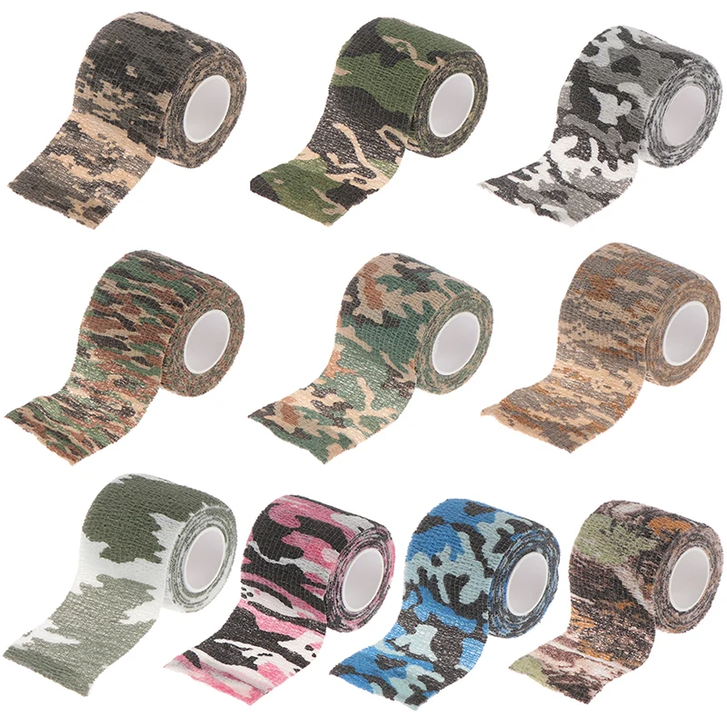 

5CMx4.5M Camouflage Camo Elastoplast Adhesive Bandage Wrap Stretch Self Adherent Tape for Wrist Ankle Slices Sports Safety