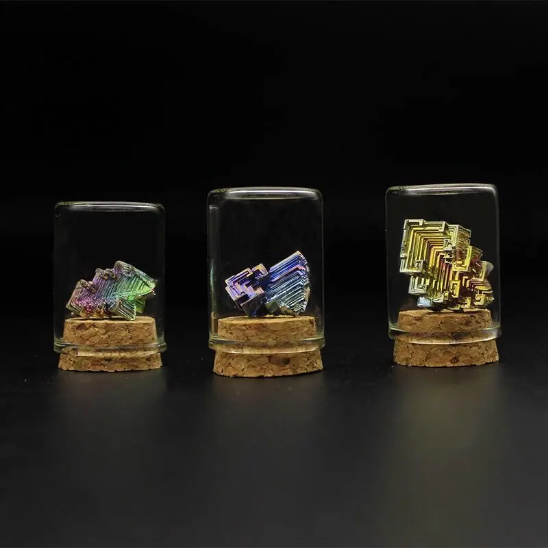 Natural Bismuth Metal Crystal Mineral Rough Specimen Bismuth Ore Stone Decoration Holiday Birthday Party Gift Shape Random Color