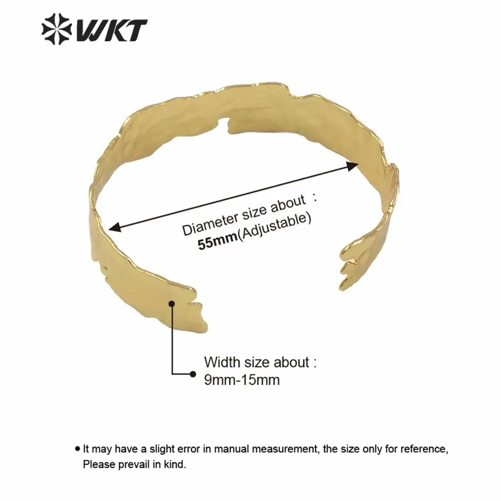 WT-B555 Wholesale Yellow Brass Bangle Simple Style With Gold Eletroplated Metal Split Non Tarnishable Special Birthday Gift
