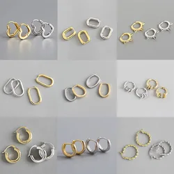 XIYANIKE Silver Color  French Punk Hip-Hop Geometric Small Hoop Earrings for Women Gold Silver Party Jewelry Accessories