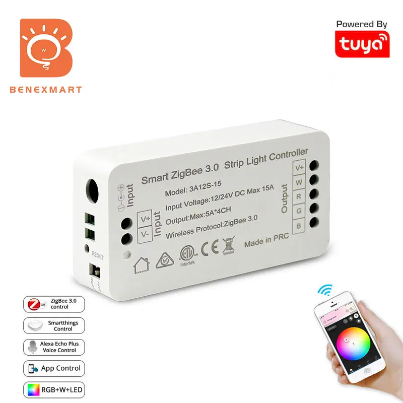 Benexmart Tuya Zigbee 3.0 Zll Rgb Witte Led Light Strip Controller Driver Controle Via Smartthings Alexa Google Thuis