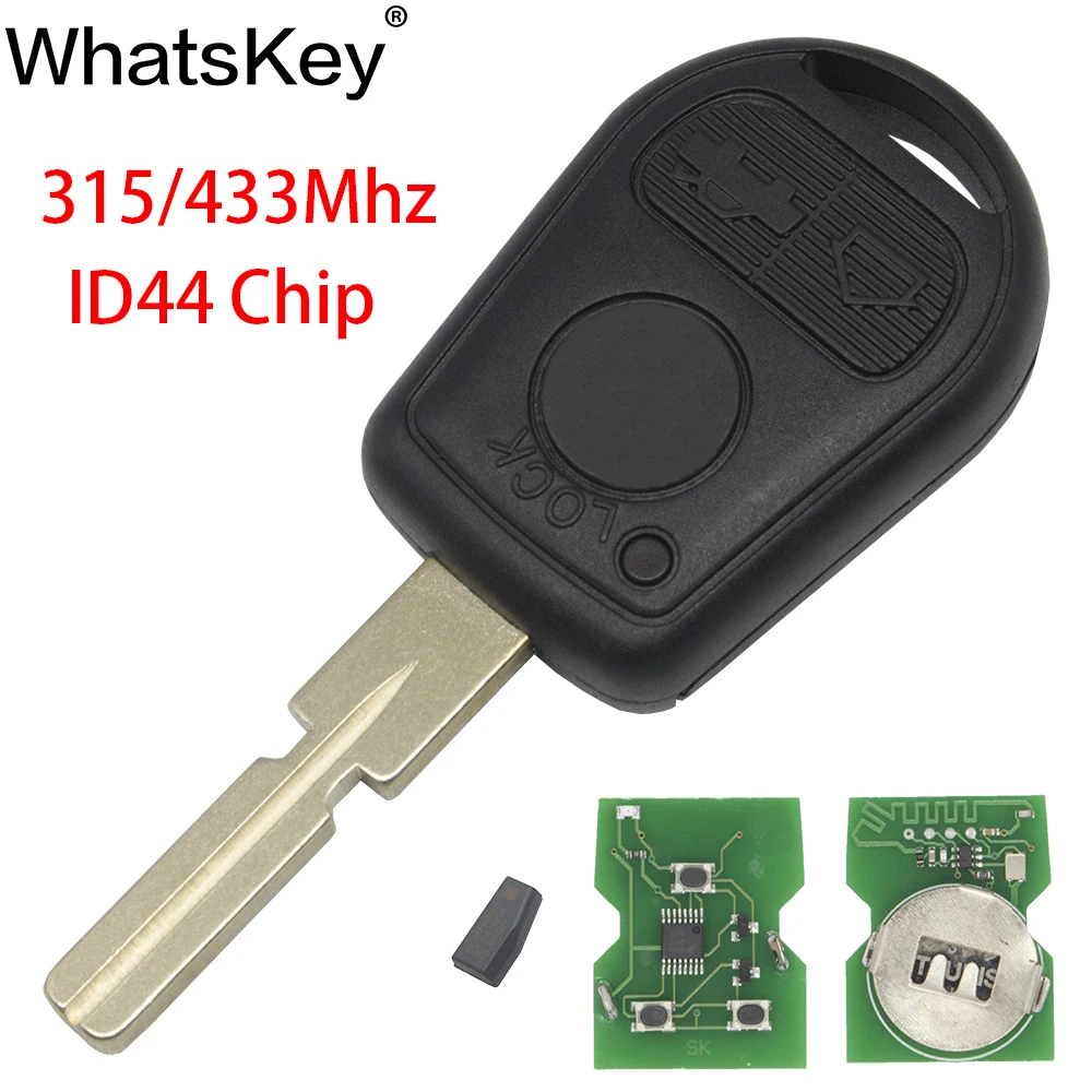 

3 Button Car Remote Key Replacement Fit For BMW E31 E32 E34 E36 E38 E39 E46 X5 Z3 HU58 Blade 315/433 Mhz ID44 PCF7935 Chip