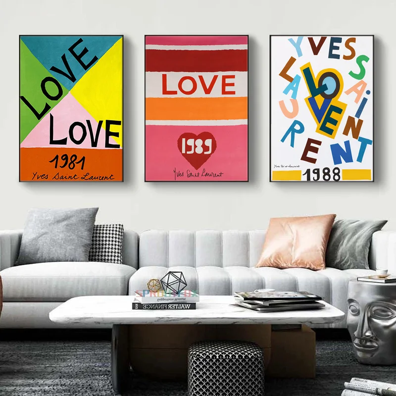 Imagen de arte de pared de exposición de Yves Saint Jong, pintura en lienzo de estilo nórdico, amor Simple para sala de estar, decoración del hogar