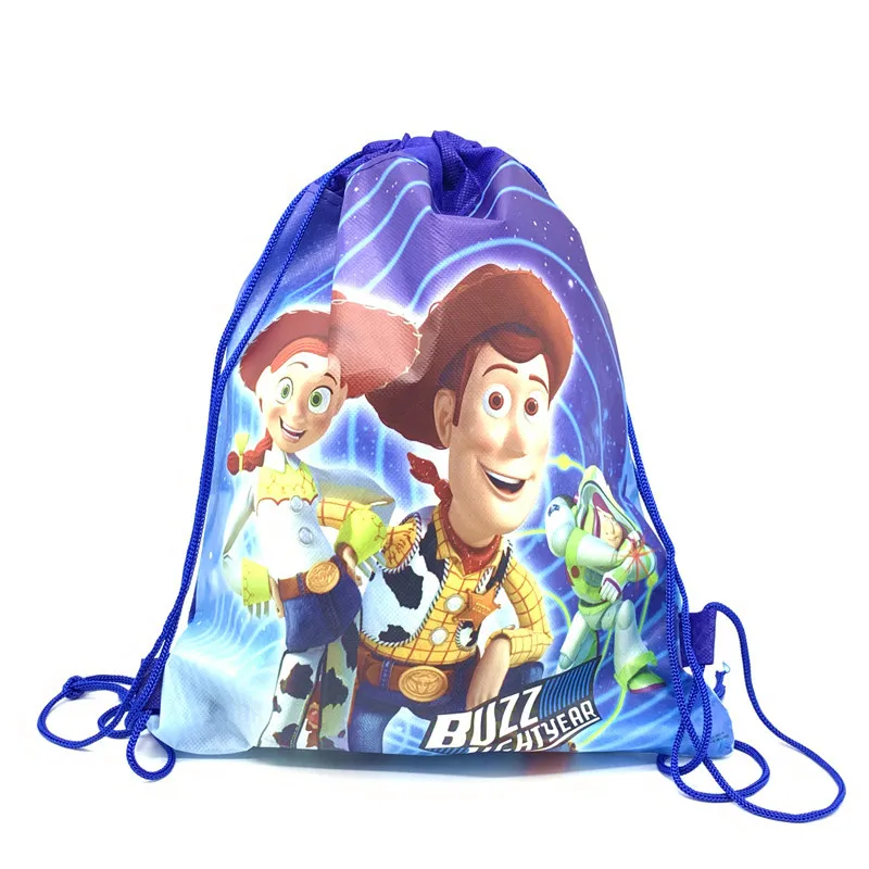 Happy Toy Story sacchetti regalo con coulisse borsa in tessuto Non tessuto zaino decorazione di compleanno per neonato bomboniere forniture regalo