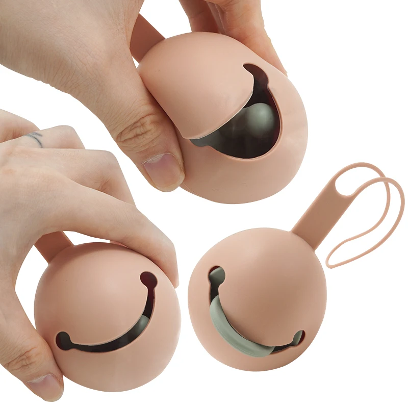 Kawaii Smiley Face Silicone Pacifier Holder Teat Attachment Infant Nipple Storage Box Soother Container Box Travel Accessories