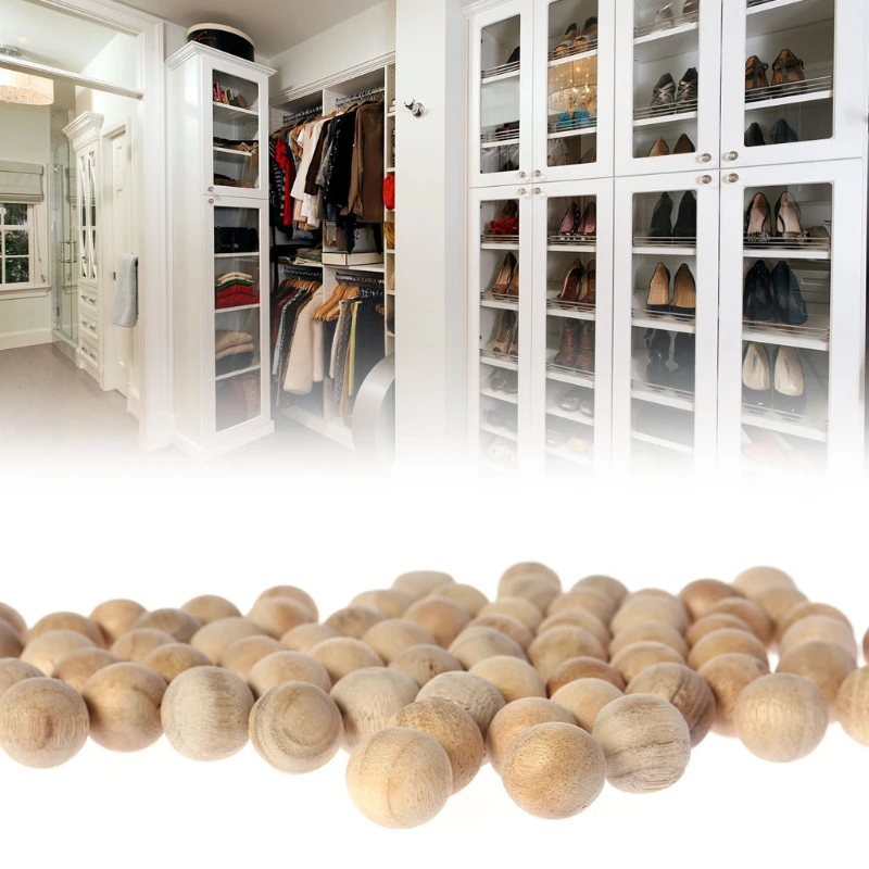 Bolas de madera de cedro Natural, repelente de polillas para cajones, cajas de almacenamiento, armarios, Control de plagas y Bola de alcanfor Natural a prueba de moho, 100 piezas