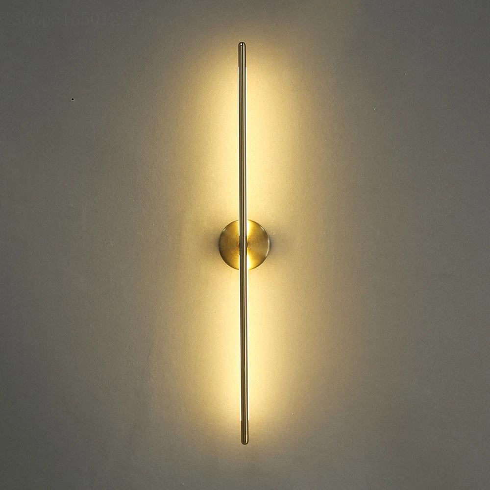 

Modern Simple Wall Lights Mirror Headlight Luxury Gold Silver Geometric Lines Wall Lamps Bedroom Bedside Lamp 60cm 80cm 100cm