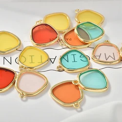 DIY handmade alloy drip oil transparent geometric color matching teen earrings material Accessories
