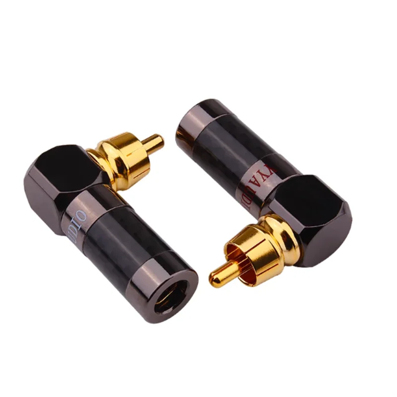 

Audio Connector RCA Gold Plug Male 90 Degree Adaptor Audio Video Speaker Connector Soldering Adapter RCA Elbow Hifi Jack