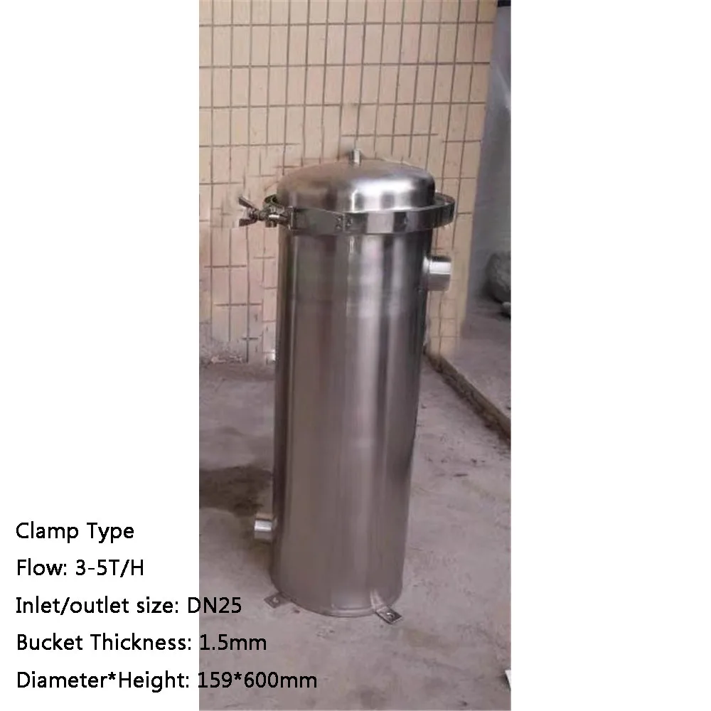 Clamp Bag Filter 304 Stainless Steel Industry Bag Filter Liquid Water Oil Solvent Medicine Diesel Bath Filtration Single Bag