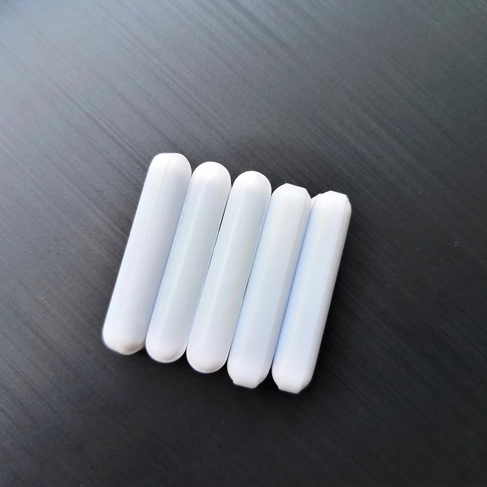 Barra de agitación magnética de laboratorio, barras de agitación lisas de PTFE sin pivote, con forma de cilindro, color blanco, C6 x 30mm, 10