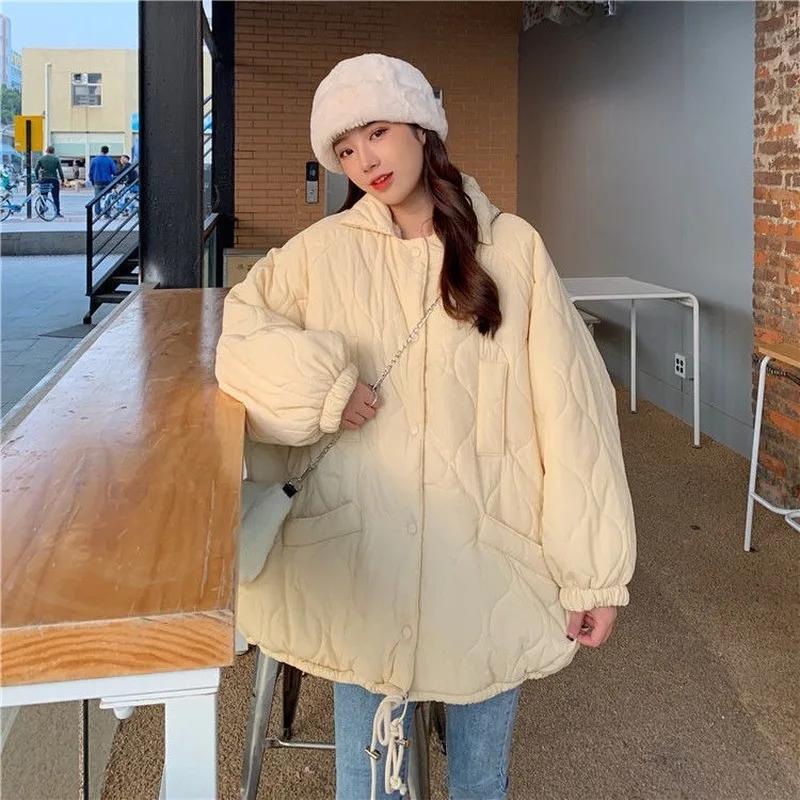 Parkas Women Tender Lovely Feminino Clothes Winter Couple Baggy Vintage BF Single Breasted Student Thick Hipster Warm Harajuku