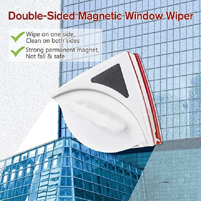 

Magnetic Window Wiper Glass Cleaner Brush Tool Double Side Brush Double Window Glass for Home Washing Household Tool