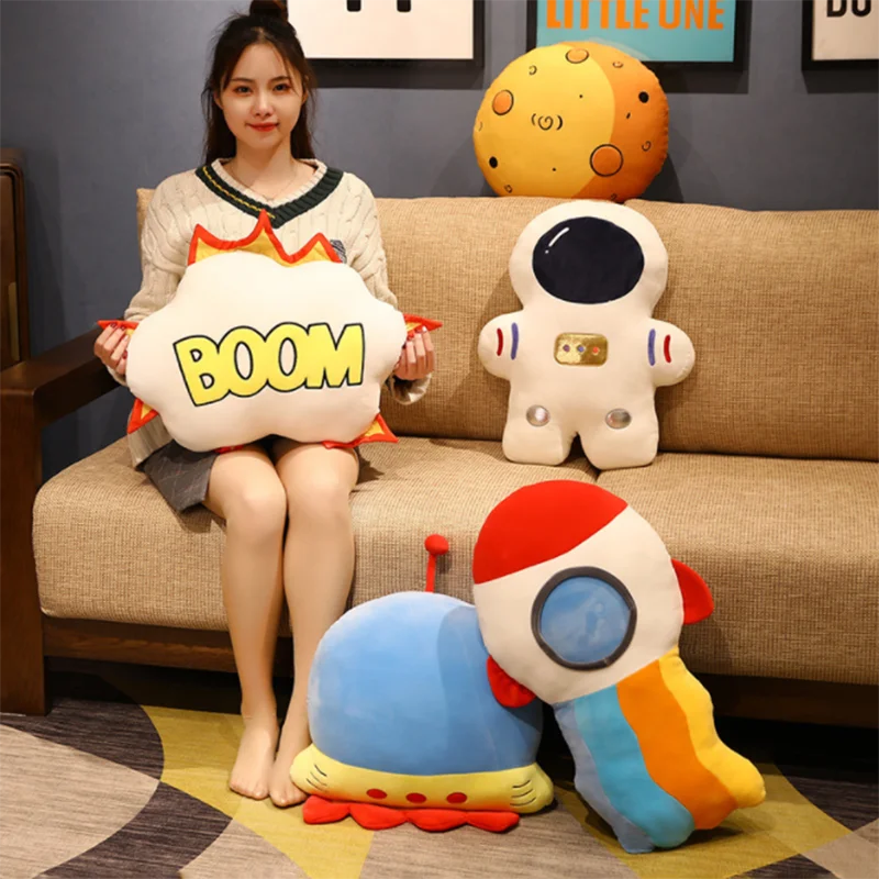 New Creative Space Astronaut Pillow Sofa Cushions Children’s Room Decoration Ornaments Plush Toys Girlfriend Rocket Ship Mars