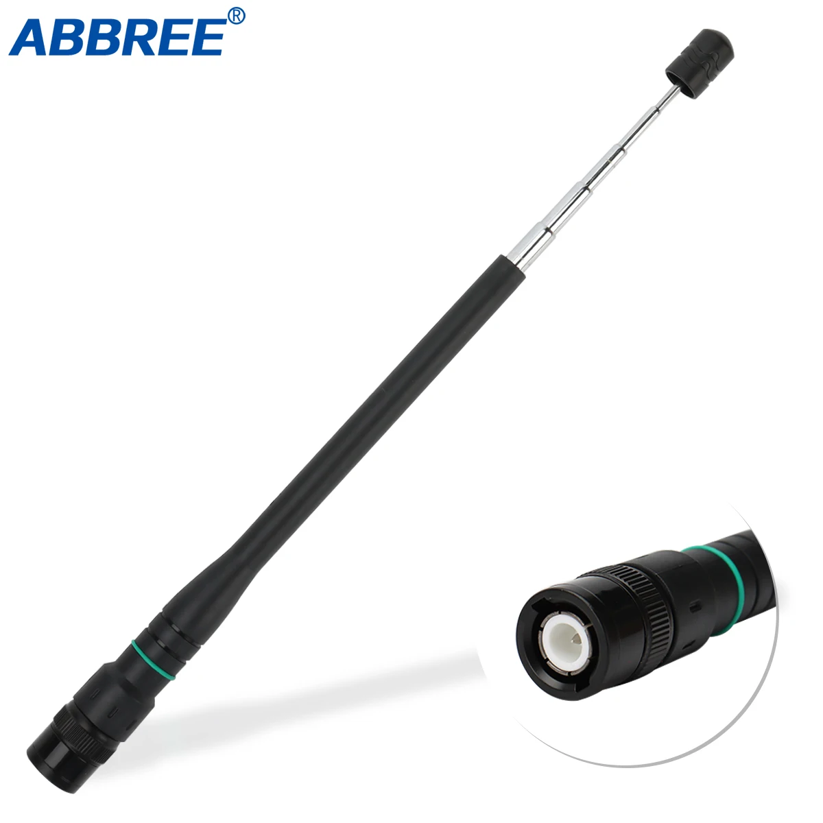 ABBREE Dual Band  High Gain BNC AR-775 Telescopic Walkie Talkie Antenna for IC-V80 TK100  Portable Ham Two Way Radios