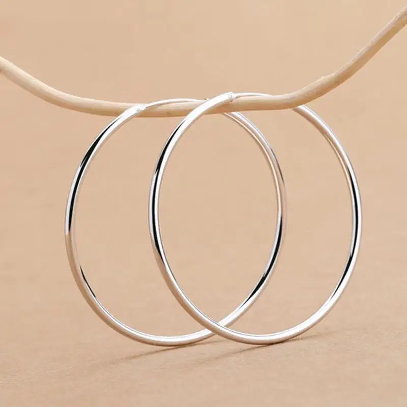 S925 sterling silver earrings Big earrings Hoop earrings for women Round earrings Women earrings Fashion earrings Korean earring