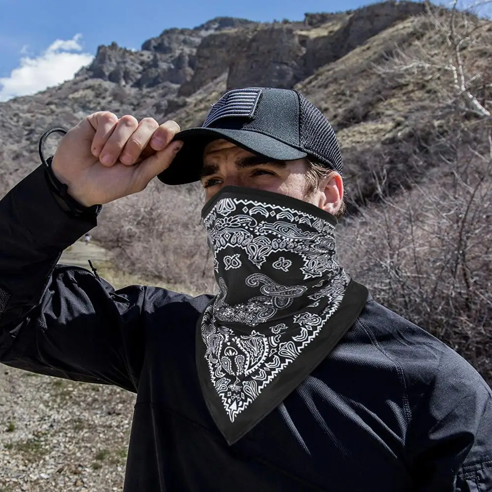 Multifunctional Printing Triangle Scarf Motorcycle Cycling Bandanas Hiking Camping Hunting Fishing Neck Warmer Face Mask