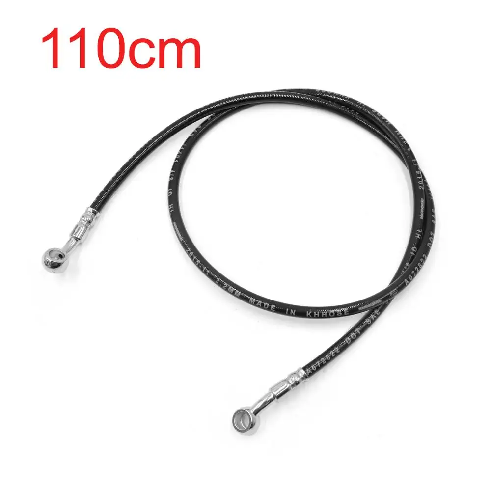 

uxcell Black 110cm Length Stainless Steel Rubber Motorcycle Brake Oil Hose Fuel Tube Low Permeability Oil Hose