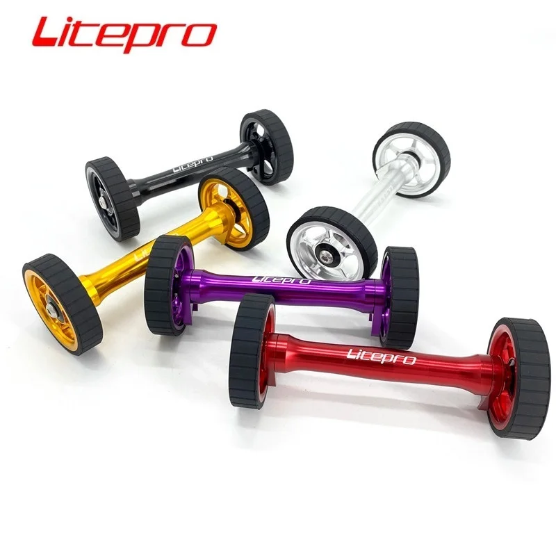 Litepro Widening And Thickening Easy Wheel For Brompton Easywheel Extension Rod Rear Cargo Rack Easywheel Telescopic Rod