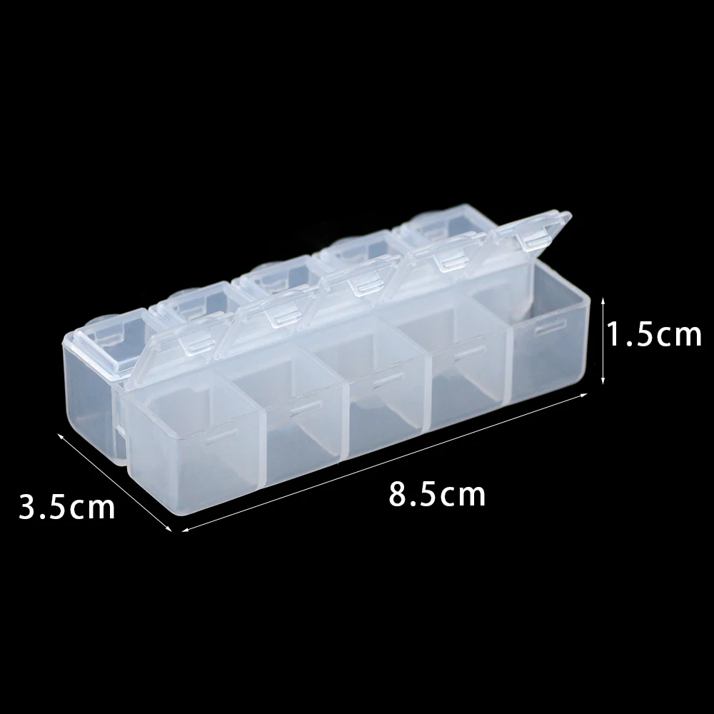 YHBZRET Rectangle small 10 Grid Plastic Storage Box packaging transparent Tool Earring Jewelry Beads Bin Case Craft Organizer