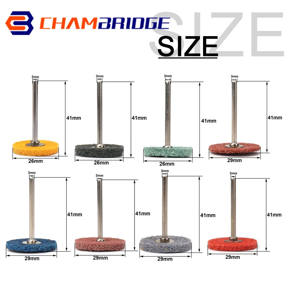 180-1500 Grit Fiber Grinding Head Nylon Wheel Pad Abrasive Tip With 3mm Shank Rod Mini Brush Sanding Buffing Polishing Tools