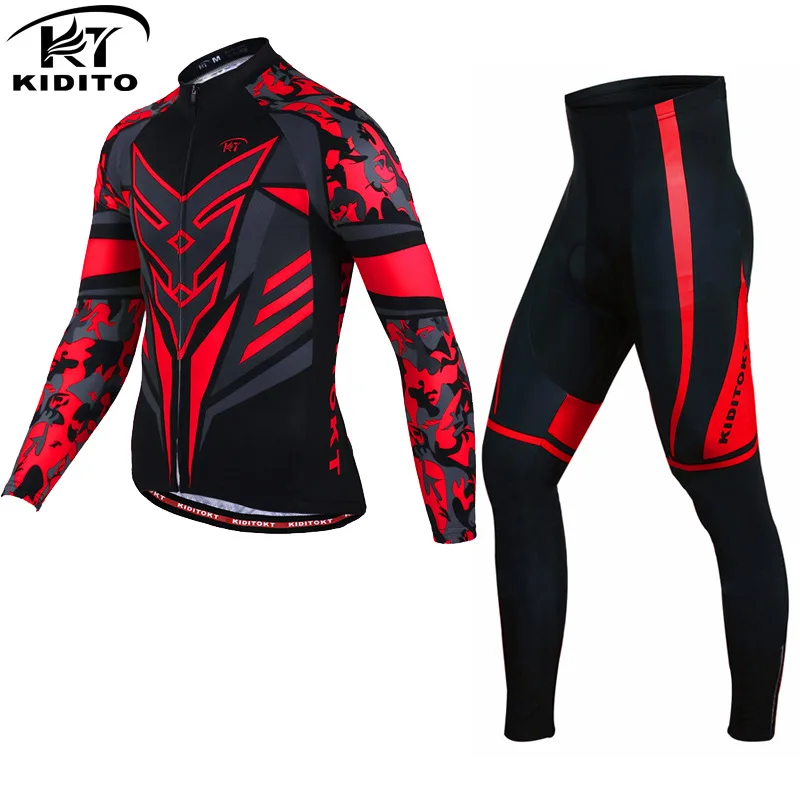 

Kiditokt Cycling Wear Men's Spring And Autumn Mountain Bike Riding Jacket Long-sleeved Suit Sunscreen Anti-skid Belt Jerseys