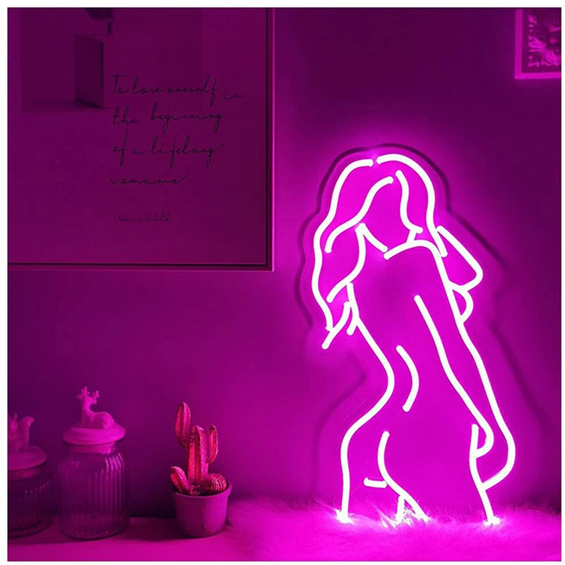 Sexy Neon Light Signs Custom Naked Lady Art Wall Decorations Flexible Led For Room Club Birthday Party Decorations Shop Bar Sign