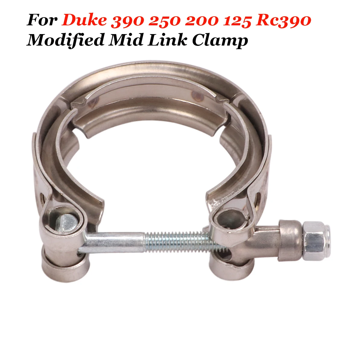 Stainless Steel Buckle For Ktm 125 250 390 Duke Rc390 2017-2020 Motorcycle Exhaust Pipe Clamp Link Fxing Hoop Slip-On Plug