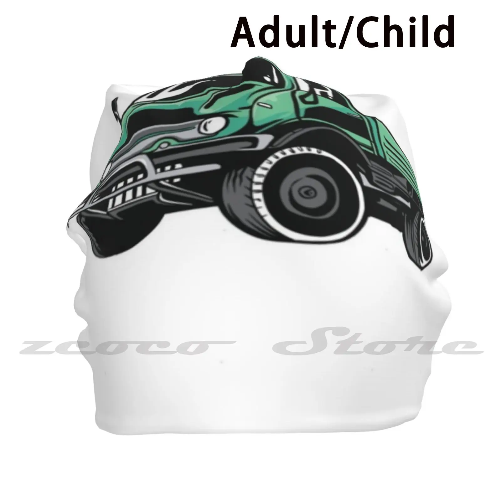 Green Unimog Personalized Pattern Knit Hats Plus Size Elastic Soft Cap Unimog Car Geek Truck 4Wd Cartoon Cool My Other Car Is A