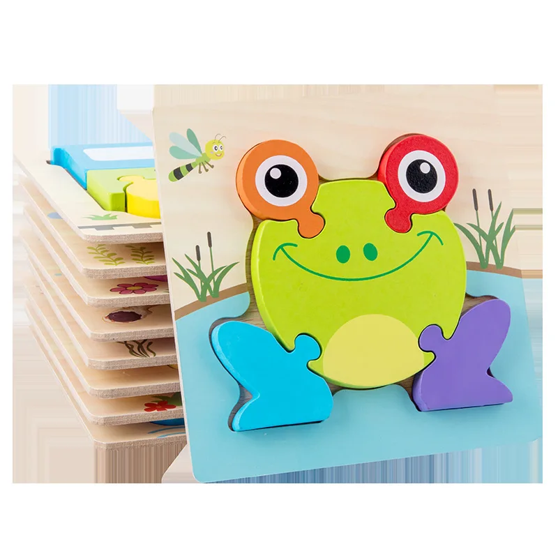 Animal Wood Toys For Children Montessori Toddlers 1 2 3 Years Old Boys Girls Puzzle Games Adults Baby Learning Educational Toys