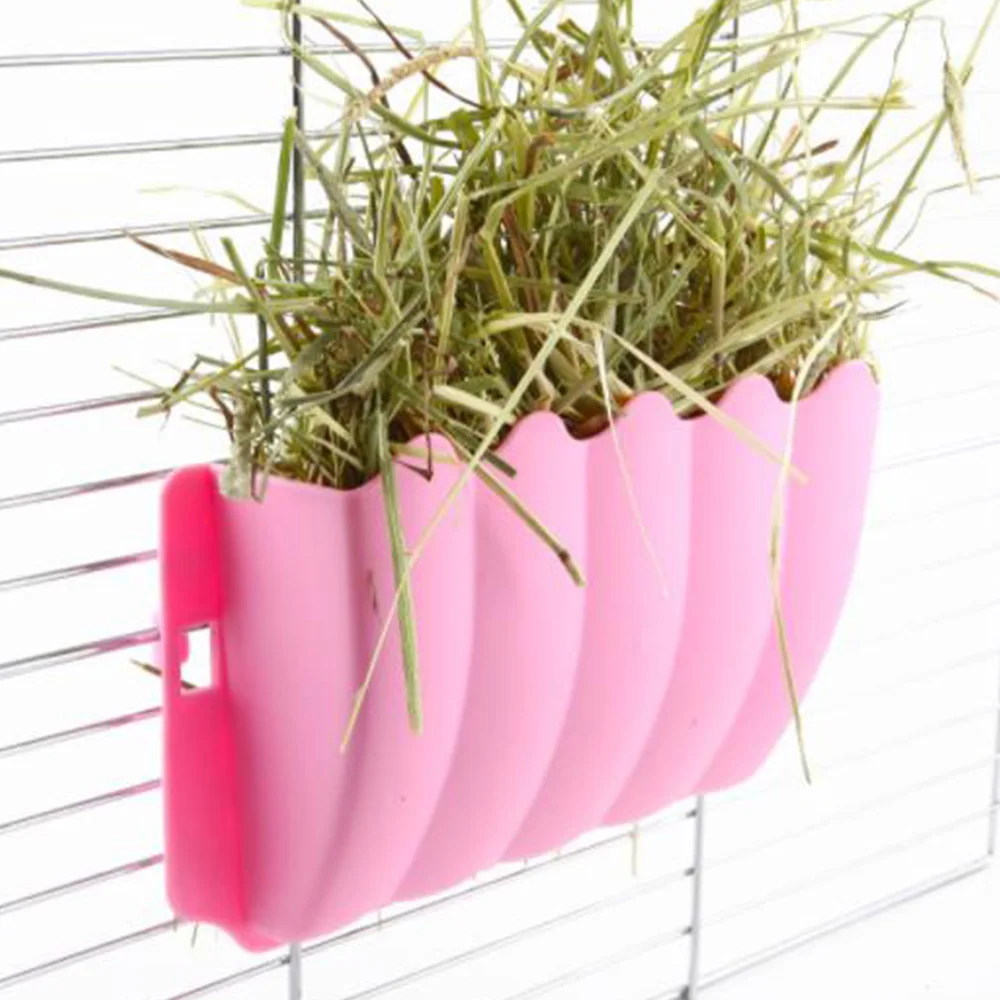 

Pet Food Container Pet Feeder Hay Food Feeder Bowls Manger Rack for Rabbit Guinea Pig Chinchilla