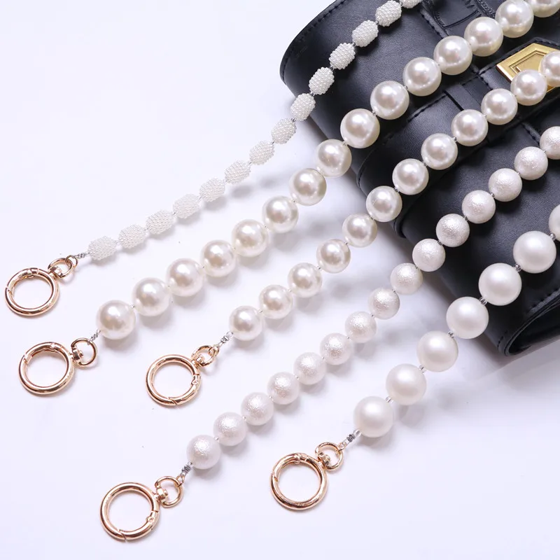 

Luxury Pearl strap for bags handbag accessories Special Wrinkle purse belt handles cute bead chain tote women parts