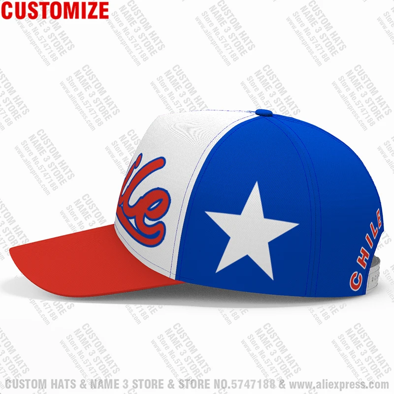 Chile Baseball Caps Free 3d Custom Made Name Number Team Logo Cl Hat Chl Republic Travel Spanish Nation De Chilean Flag Headgear